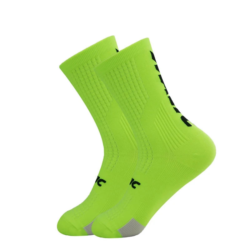 5 Pairs Cycling Socks Men Bicycle Sport Running Bike Socks Mid Tube Compression Outdoor Racing MTB Road Bike Socks Breathable Quick Pick Grocers