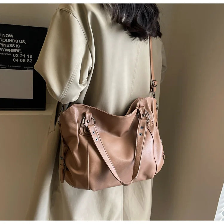 Soft Interior Compartment Shoulder Bags 2026 High Quality Contrasting Colors Bags for Women Fashion Zipper Pu Women's Handbags Quick Pick Grocers
