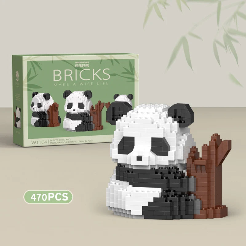 Creative DIY Assemable Animal Cute MINI Chinese Style Animal Panda Building Block Educational Boy Toys For Children Model Bricks Purest Peak Salt