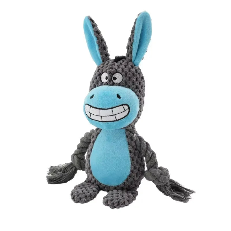 Stuffed Raw Small Joint Dog Plush Chew Toy Indestructible Bite Resistant Sound Puppy Squeaker Dogs Rattle For Pet Toys Supplies Quick Pick Grocers