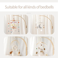 Baby Wooden Bedbell Bracket 0-12 Months Bed Bell Bracket Wooden Mobile Newborn Crochet Bed Bell Hanging Toys Newbaby Rattle Toys Purest Peak