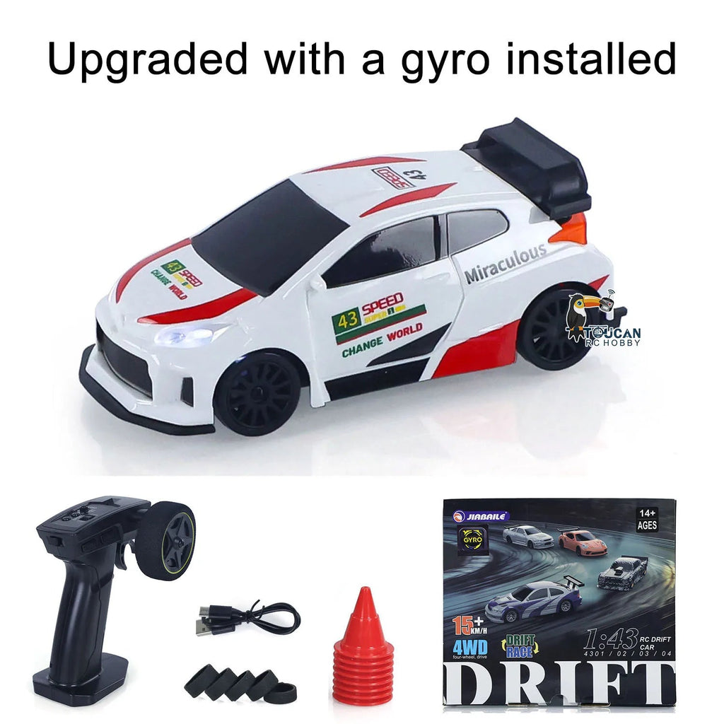 New RC Drift Car Upgraded Gyro 1/43 Racing RTR 4WD Four-wheel Drive High Speed Radio Control Model 2.4g Drift Race Car Mini Gift Econic Blanks