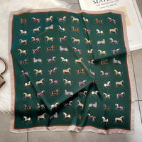 2025 Silk Shawl Print Headscarf Cat Hair Wrap Neckerchief Female Satin Square Scarf For Women Headband Foulard Hijab Bandana Quick Pick Grocers