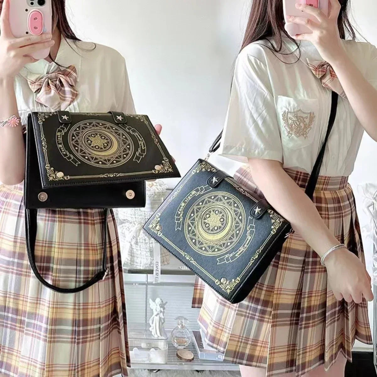 Y2K Korean Gothic Square Black Shoulder Bag Harajuku Vintage Aesthetic Purses Luxury Designer Handbags Messenger Tote Bags Women Quick Pick Grocers