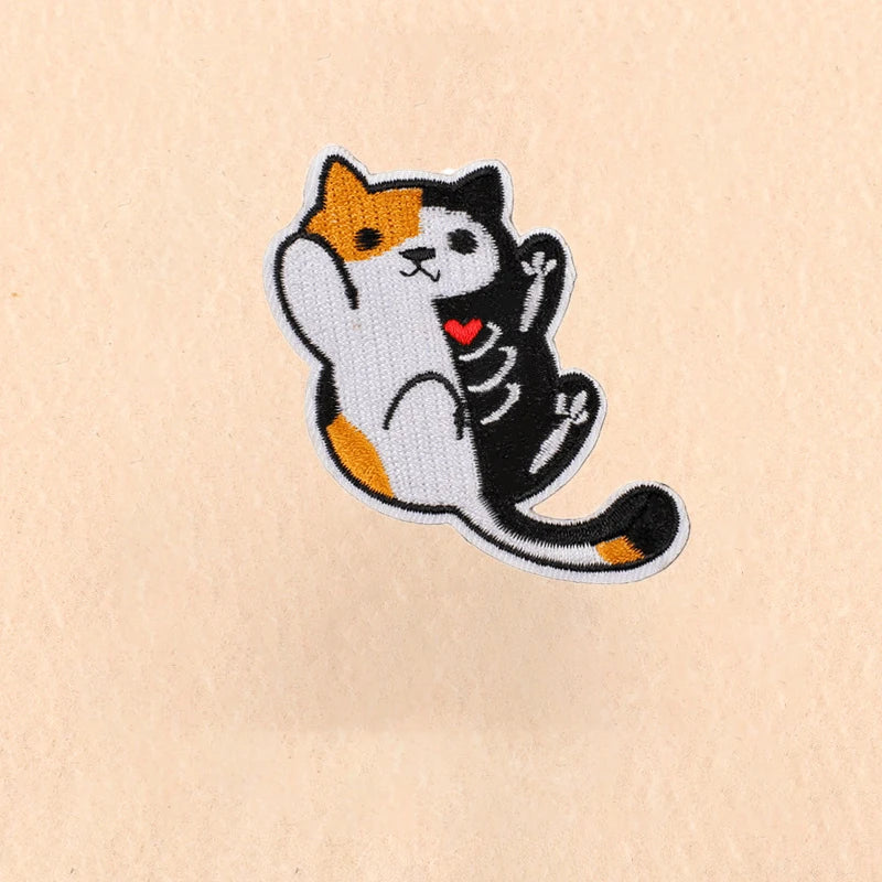 Cute Cartoon Cat patch Embroidery Patches on clothes Children's clothing Animal Interesting Embroidery Accessories Iron patch Quick Pick Grocers