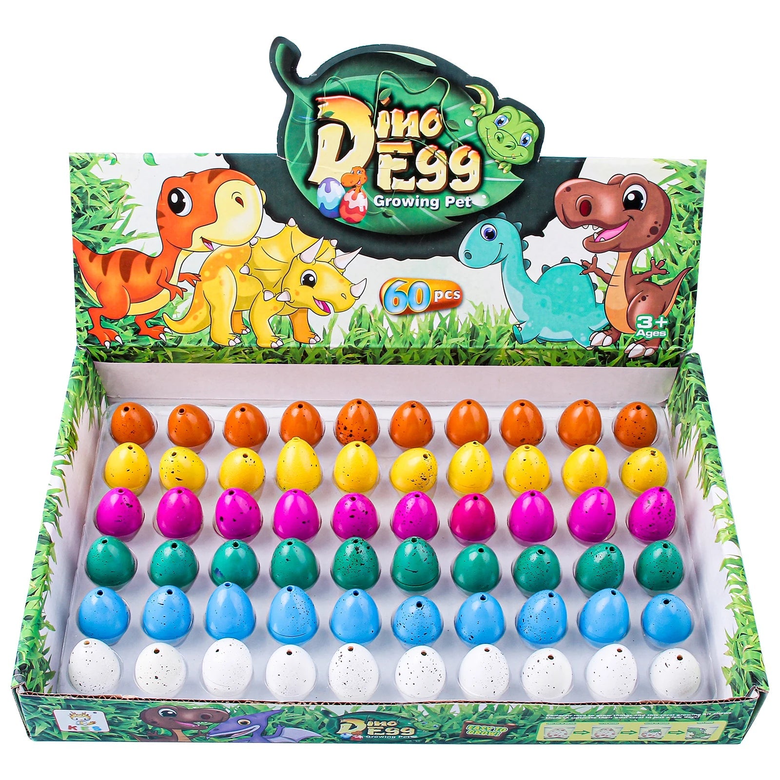 Sunpao 60pcs Magic Dinosaur Eggs Hatching in Water Growing Dinosaur Egg Animal Breeding Educational Toys for Children Kids Gifts Quick Pick Grocers