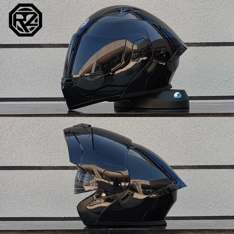 ORZ Personalised Motorcycle Full Face Helmet Men Women Fashion Dual Lens Helmets Motocross Racing Modular Flip Up Casco Moto Quick Pick Grocers