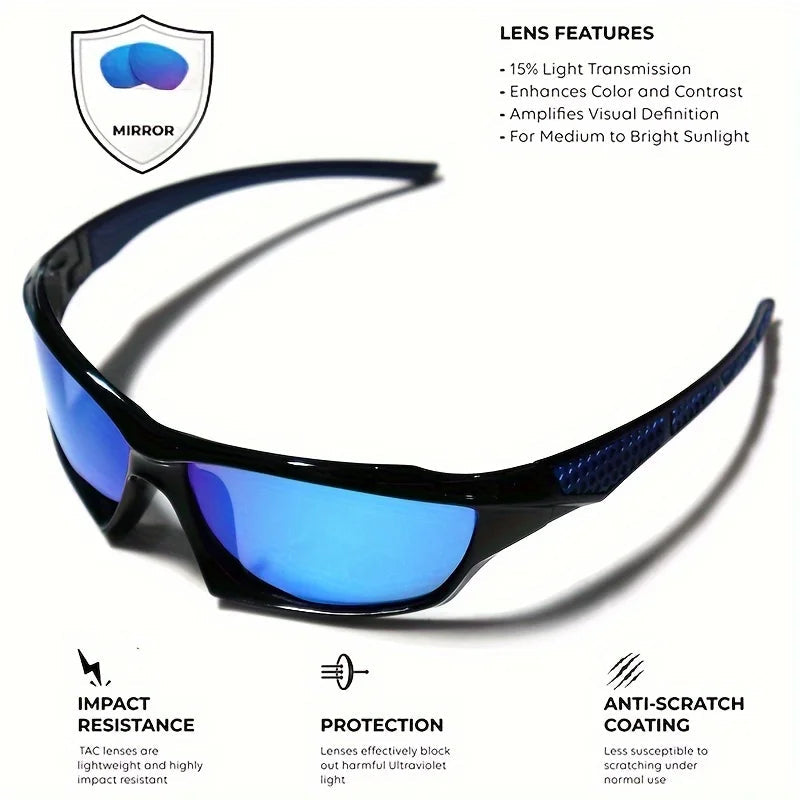 1/3PCS Sports Polarized Sunglasses for Men Lightweight Night Vision Male Shades Cycling Driving Fishing Fashion Mirror Sunglass Quick Pick Grocers