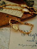 1 Piece of New French-Style Retro Gold Small Dial Women's Watch, Fashionable, Simple, Luxurious, Elegant, Compact, Waterproof, Bracelet-Style, Suitable for Daily Wear, Dinner Parties, and Other Occasions to Decorate the Wrist Quick Pick Grocers