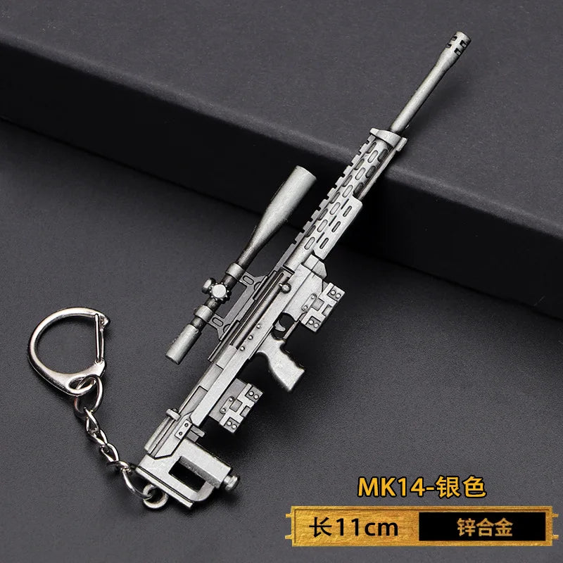 1pc Toy Gun Keychain, Alloy Toy Gun Model Pendant Car Key Chain Car Key Ring Gift For Men Boys Quick Pick Grocers