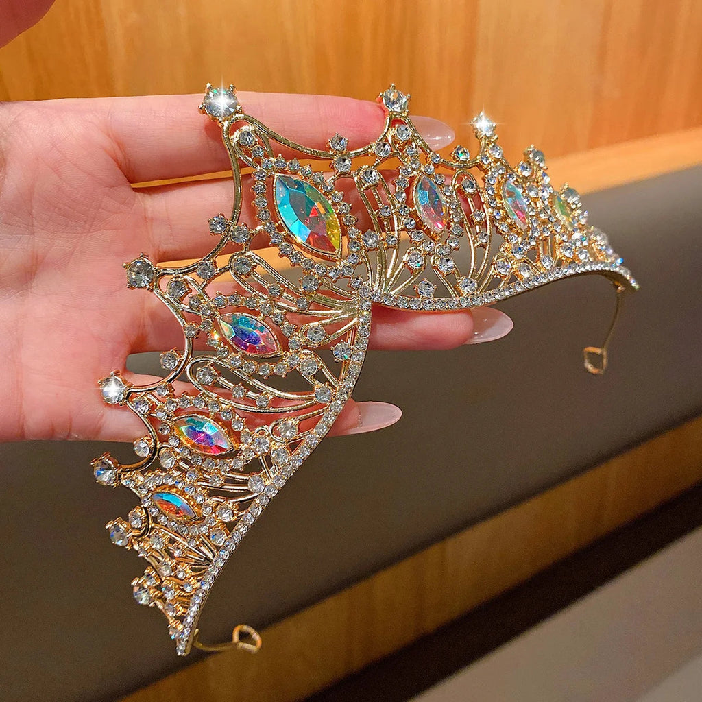 1 alloy rhinestone crown fashionable temperament crown sweet wind headband suitable for birthdays and performances as a hair acc Quick Pick Grocers