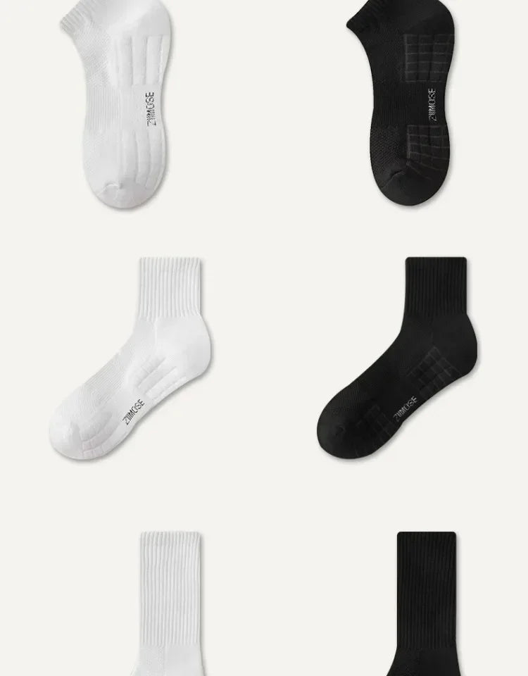 10pairs HLHYX Socks Men's Cotton Deodorant Winter Towel Bottom with Mid-tube White Stockings Thickened Sports Basketball Socks Quick Pick Grocers