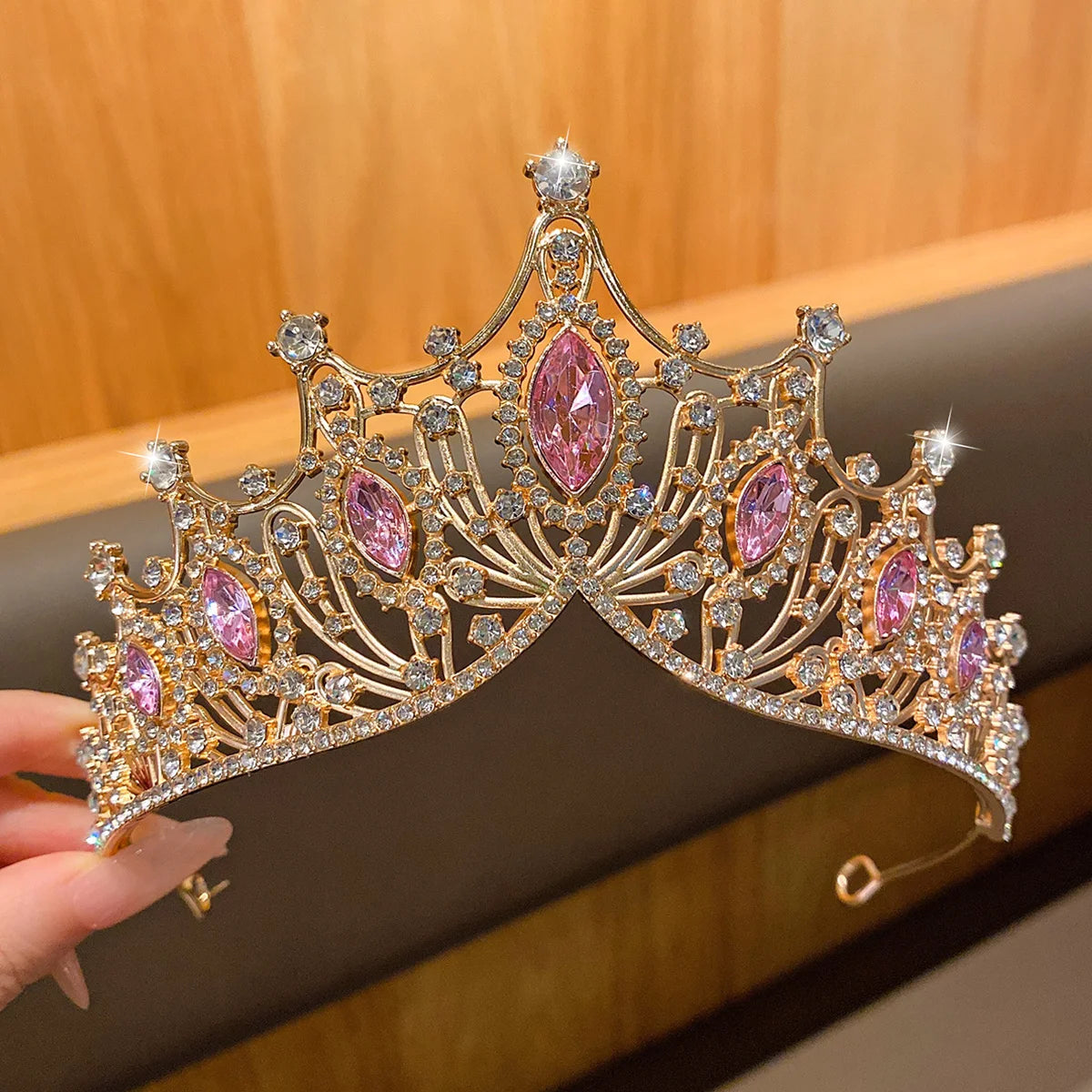 1 large crown fashionable temperament crown headband sweet wind hair accessory suitable for performances and birthdays Quick Pick Grocers