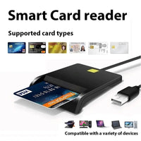 Multi-function Portable USB 2.0 Intelligent Card Reader Affordable Easy Use for DNIE ATM CAC IC ID Bank SIM Card Reader Quick Pick Grocers