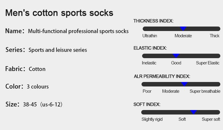 6/5/3 Pairs Men's Athletic Socks Sports Breathable Outdoor Running Compression Socks Cotton Training Long Black Stretch Socks Quick Pick Grocers