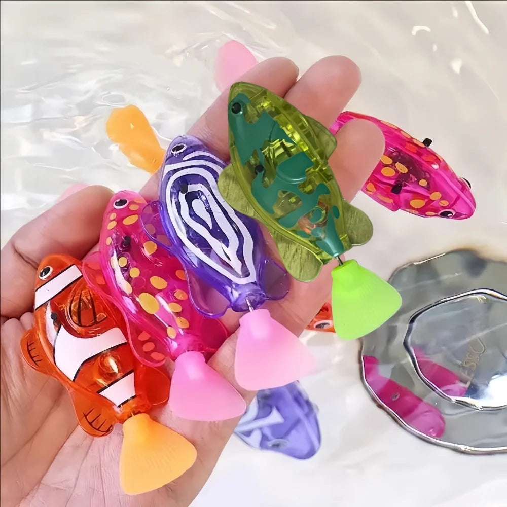 Baby bath light-up sensor electric small fish playing in water pet fish swimming fish can swim realistic clownfish toy Quick Pick Grocers