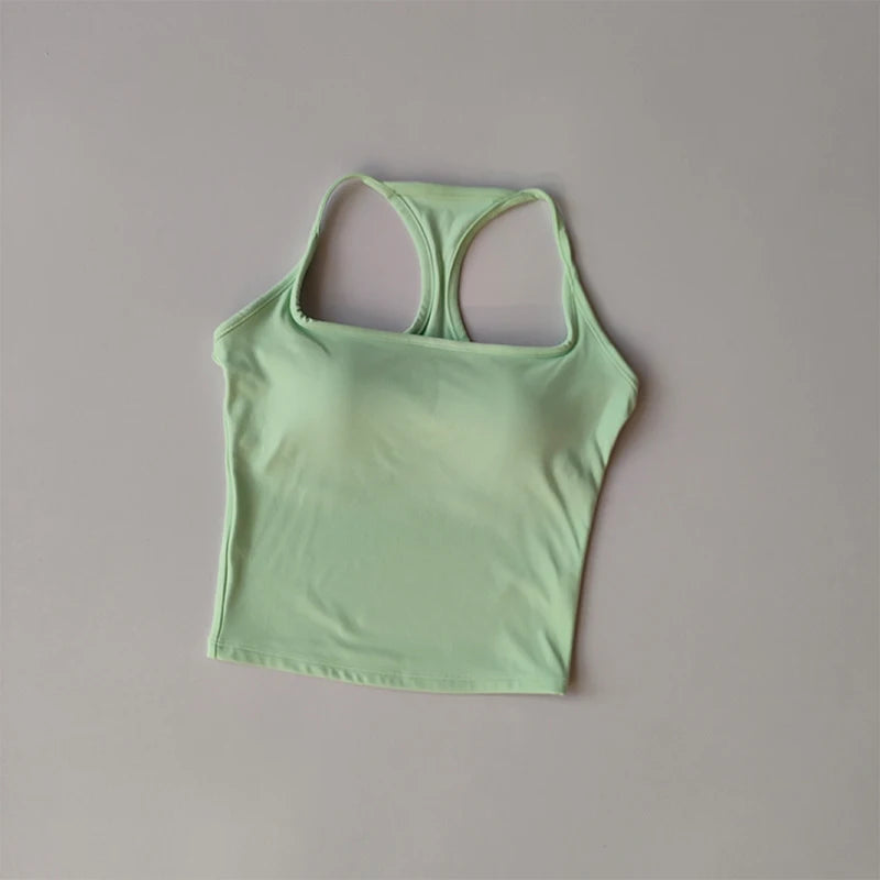 Sports and Fitness Vest with Chest Pad Summer Shockproof Beauty Back Nude Feeling Suit Pilates Training Yoga Top Yoga Clothing Quick Pick Grocers
