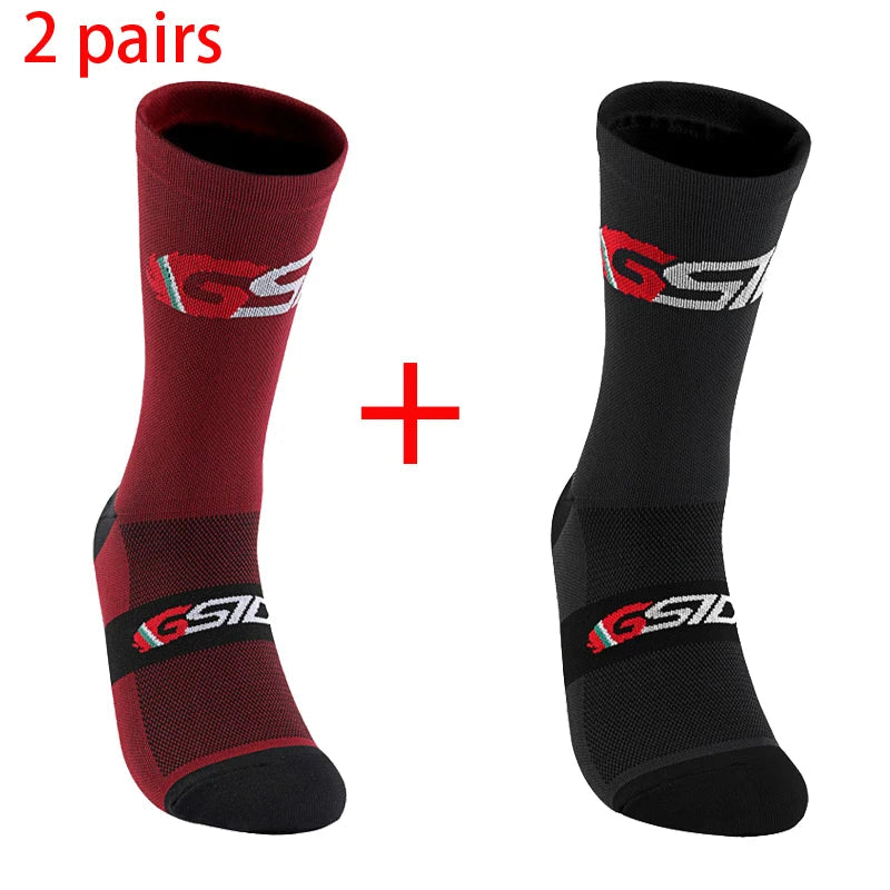 2pairs 2023 New Cycling Socks Bike Nurse Compression Road Bike Running Mtb Knee-high White Sports Funny Brand Black Quick Pick Grocers