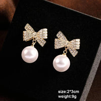Pure White Women's Dangle Earrings Blooming Flower Acrylic Enamel Butterfly Imitation Pearl Heart Hanging Earrings Elegant brinc Econic Blanks