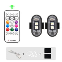 1-6PCS Wireless LED Drone Strobe Light for Motorcycle Car Bike Remote Control Warning Light Indicator Light USB Charging 8Colors