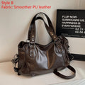 Soft Interior Compartment Shoulder Bags 2026 High Quality Contrasting Colors Bags for Women Fashion Zipper Pu Women's Handbags Quick Pick Grocers