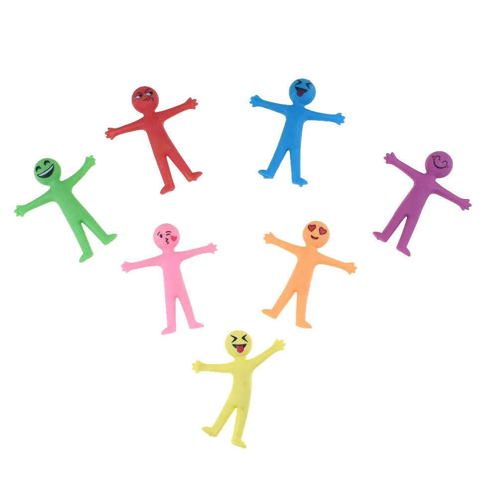 10Pcs Novelty Stretchy Stretch Toy Cute Colorful Yellow Stress Relief Stretchy Fidget Gifts TPR Soft Plastic Creative Doll Toy Econic Blanks