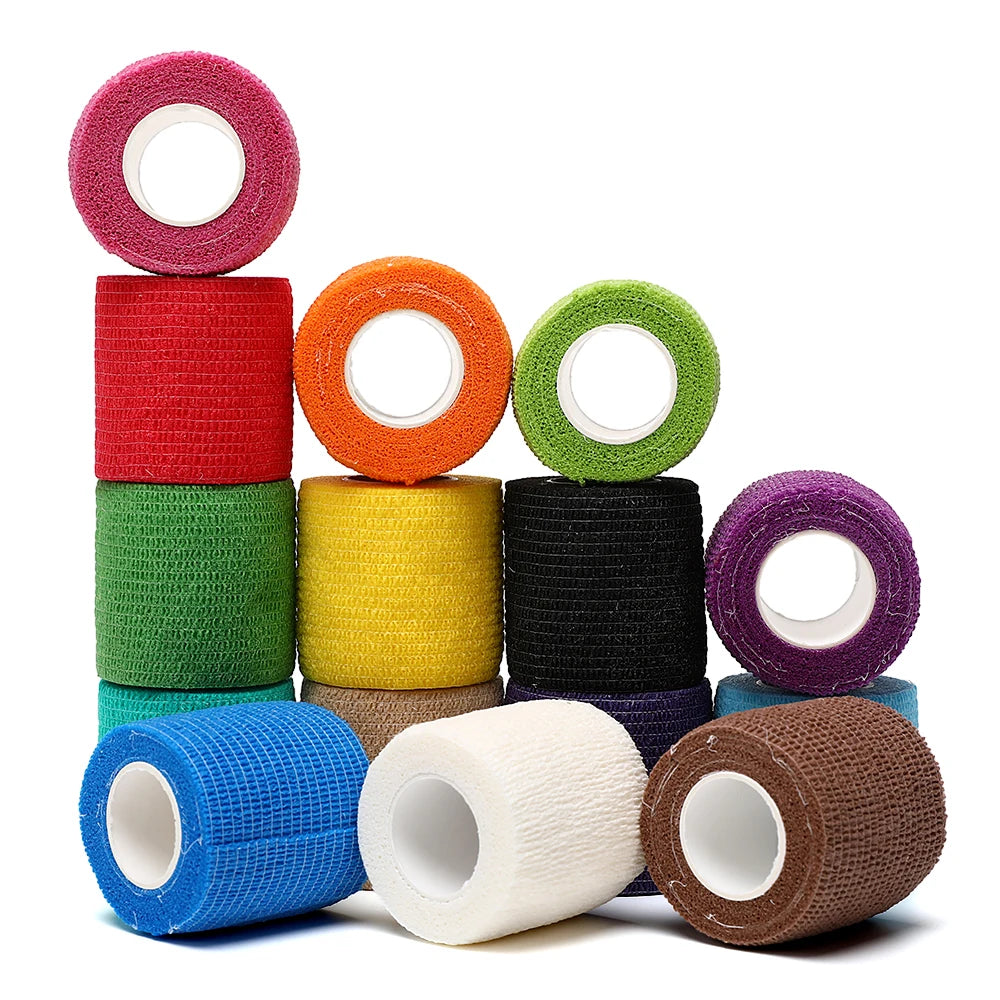 Black sports self-adhesive elastic bandage with 4.8-meter elastic knee pads, 18 colors for fingers, ankles, palms, and shoulders Quick Pick Grocers