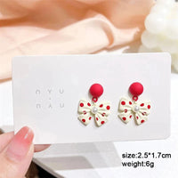 Pure White Women's Dangle Earrings Blooming Flower Acrylic Enamel Butterfly Imitation Pearl Heart Hanging Earrings Elegant brinc Econic Blanks