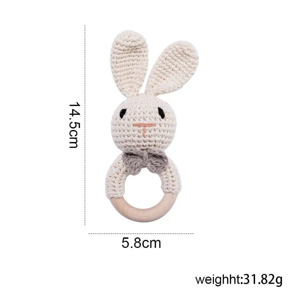 Baby Toys Crochet Animal Rattle Cartoon Music Rattle Toys for Baby Kawaii Teether Rattle Baby Toy 0 12 Months Montessori Toys Purest Peak