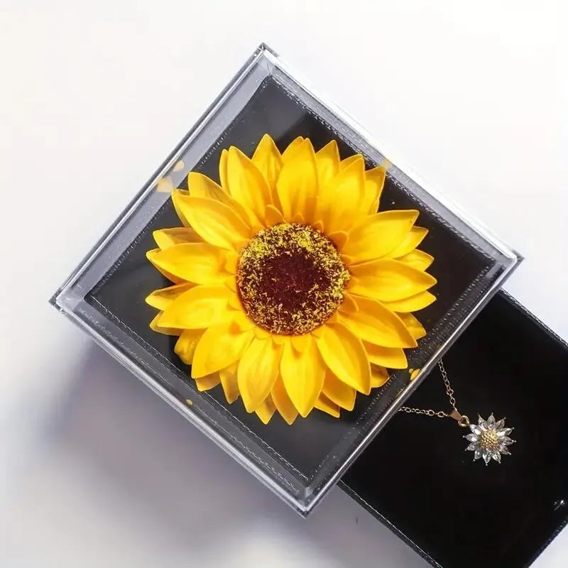 Sunflower Necklace With Gift Box For Girlfriend Women I Love You Perfect for Mother's Day, Birthdays, Valentines, Weddings Quick Pick Grocers