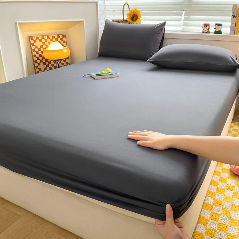 Soft Cotton Fitted Bed Sheet with Elastic Mattress Cover Quick Pick Grocers