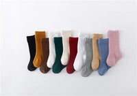 Lawadka 0-5Years Kids Boys Girls Socks Cotton Solid Striped Soft Baby Knee Long Children's Socks School Sport Baby Sock 12 Color Quick Pick Grocers