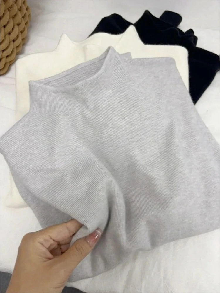 Women's Casual Vintage Knitted Long Sleeve Pullovers 2026 Autumn Winter Fashion Turtleneck Ladies Solid Sweater Woman clothing Quick Pick Grocers