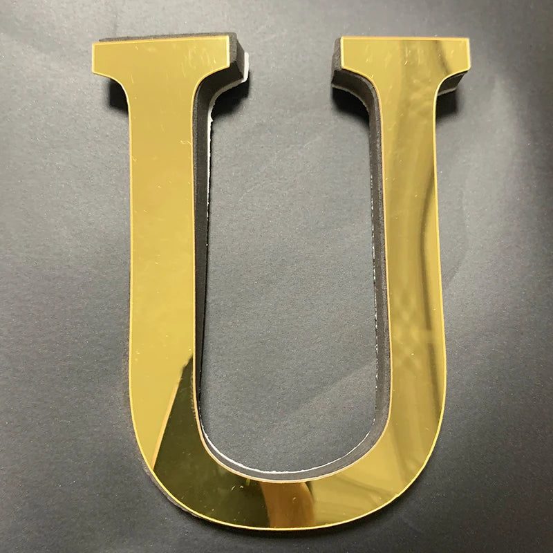 Gold English Letters Mirror 3D Wall Sticker Home Decoration Festival Party Wedding Decor Acrylic Mural Peel & Stick Wallpaper Quick Pick Grocers