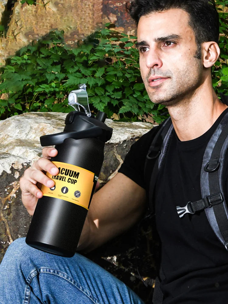 Outdoor Thermos Portable 304 Stainless Steel Thermal Mug Tumbler Vacuum Flasks Cold and Hot Sports Water Bottle with Straw Econic Blanks