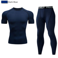 2pcs Men's Compression Sportswear Suit Elastic Training Yoga Sets Workout Jogging Fitness Clothing Tracksuit Pants Sporting Quick Pick Grocers