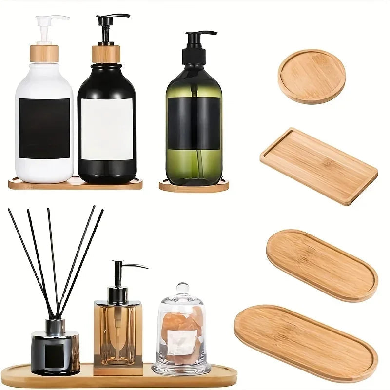 Multi Bamboo Tray Wood Saucer Flower Pot Tray Cup Pad Coaster Plate Kitchen Decorative Plate Creative Coaster Coffee Cup Mat Quick Pick Grocers