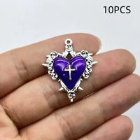 10/12PCS  Retro Dark Style Personalized Thorn Rose Cross Pendant DIY Accessories Quick Pick Grocers