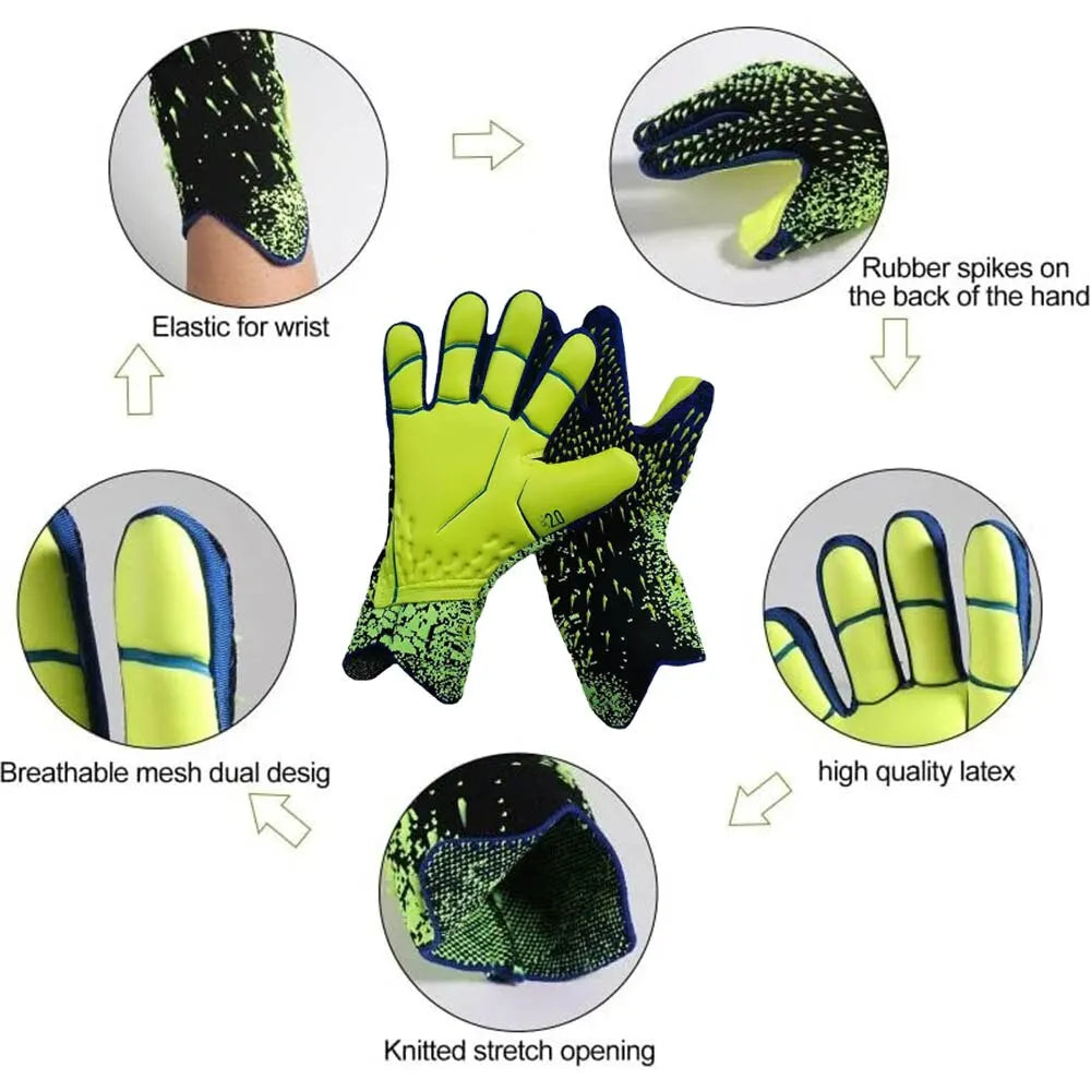 Goalkeeper Gloves Strong Grip for Soccer Goalie Goalkeeper Gloves with Size 6/7/8/9/10 Football Gloves for Kids Youth and Adult Quick Pick Grocers