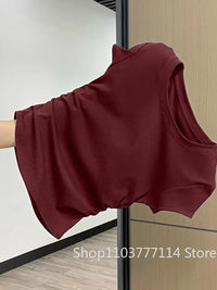 Women Summer Short Sleeved Top for Fashion Versatile Base Shirt Slim Fit Round Neck T-shirt Casual and Sexy Breathable and Cool Quick Pick Grocers