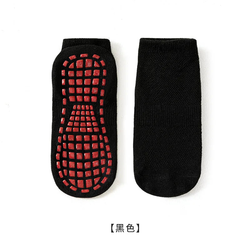 Fashion Solid Children Floor Socks Boys Kids Girls Baby Non Slip Silicone Toddler Socks Breathable Versatile Parent-child Socken Quick Pick Grocers