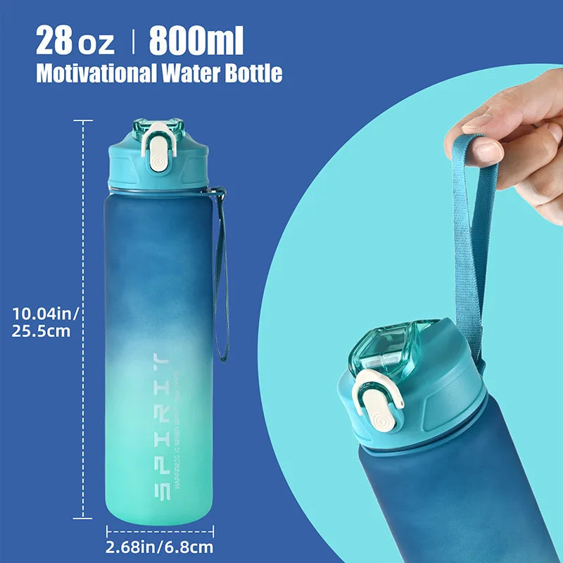 1PCS 800ML Large Capacity Sports Water Bottle Leak Proof Colorful Plastic Cup Drinking Outdoor Travel Portable Gym Fitness Jugs Econic Blanks