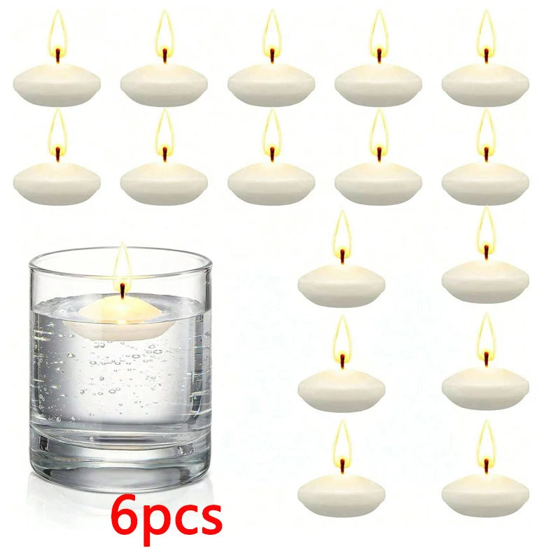 6/10/16Pcs Unscented Discs Candles Floating For Valentine's Day Party Wedding Home Bathtub Decor Romantic Confession Candlelight Econic Blanks