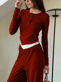 Hirsionsan Modal Soft Loose Sets Women 2026 Casual Two Pieces Long Sleeve T Shirts and High Waist Dresses Outfits Tracksuit Quick Pick Grocers