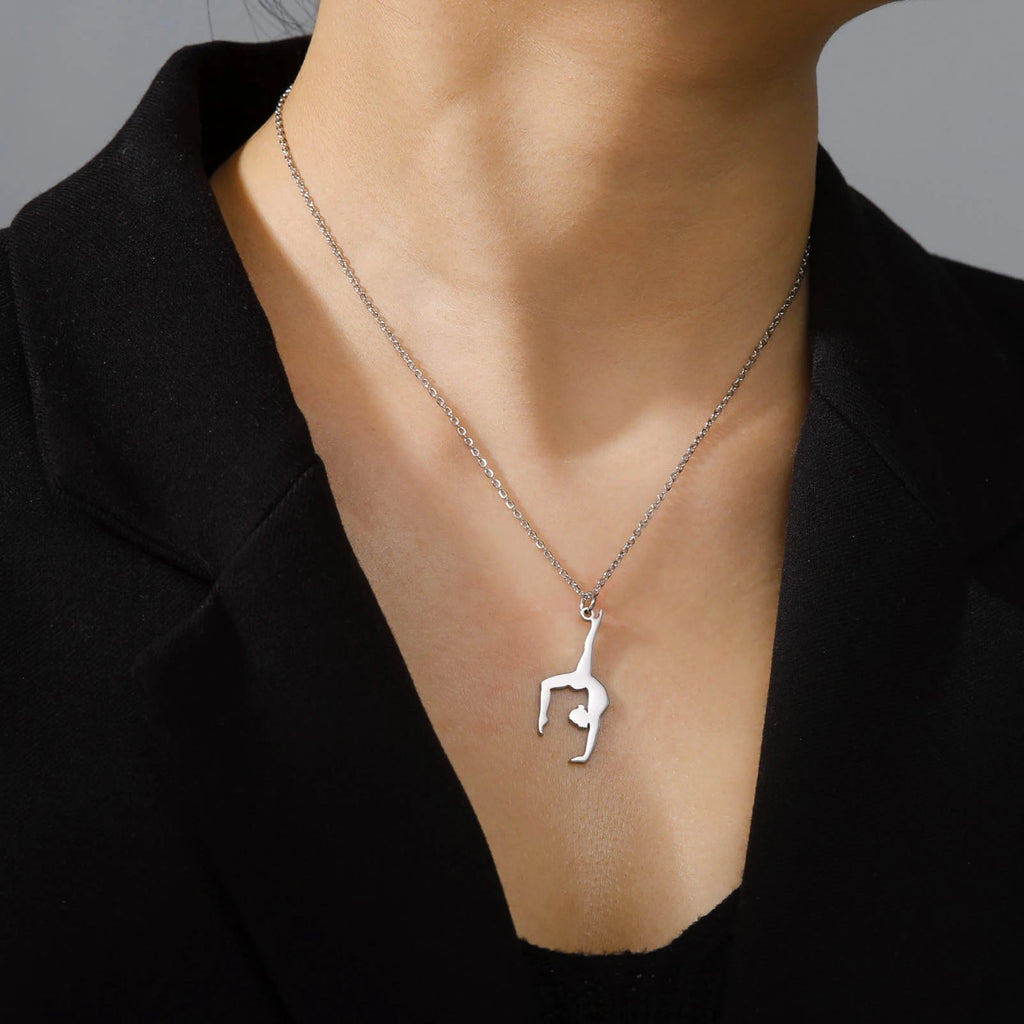 Rhythmic Gymnastics Necklace Women Trend 2025 Gymnast Stainless Steel Jewelry BFF Dancer Girl Sport Accessories Mother Day Gift Quick Pick Grocers