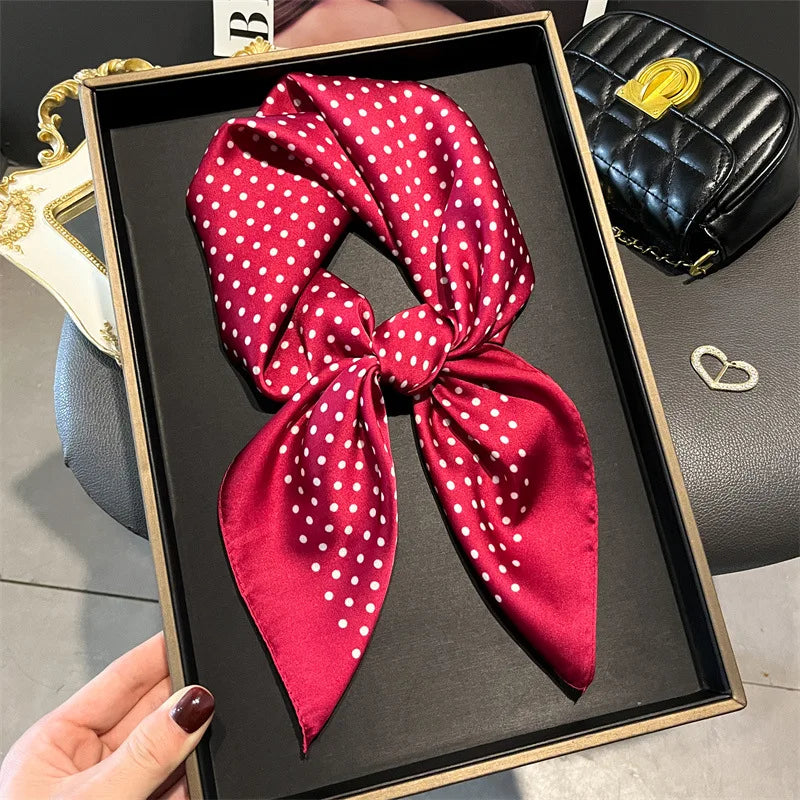 Bohemian Style Print Luxury Brand Silk Square Scarf Women Satin Shawls Neckerchief Wrap Scarves Bandana Hair Hjiab Floral Quick Pick Grocers