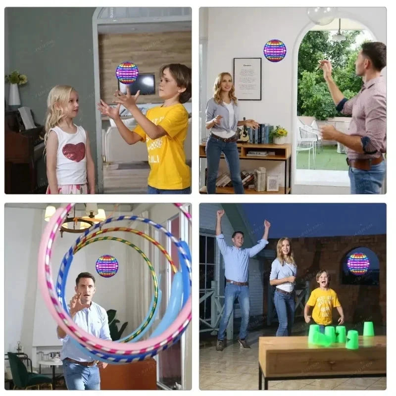 Flying Ball Children's Hand Controlled Color LED Cosmic Globe 360 ° Rotating Suspension Ball Suitable for Indoor and Outdoor Toy Econic Blanks