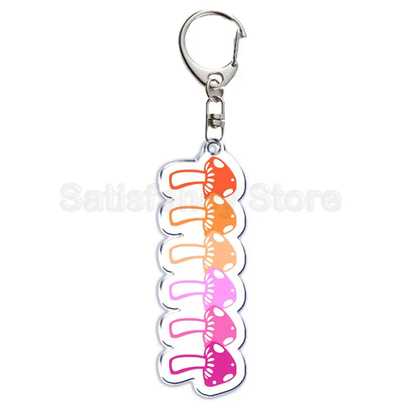 Gay Pride LGBT Rainbow Acrylic Keychain LGBTQ Transparent Double Sided Key Chain Key Ring Lesbian Keychains for Friends Gift Quick Pick Grocers