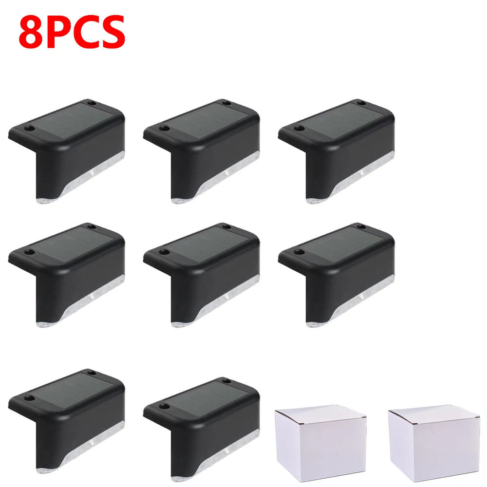 Warm White LED Solar Step Lamp Path Stair Outdoor Garden Lights Waterproof Balcony Light Decoration for Patio Stair Fence Light Econic Blanks