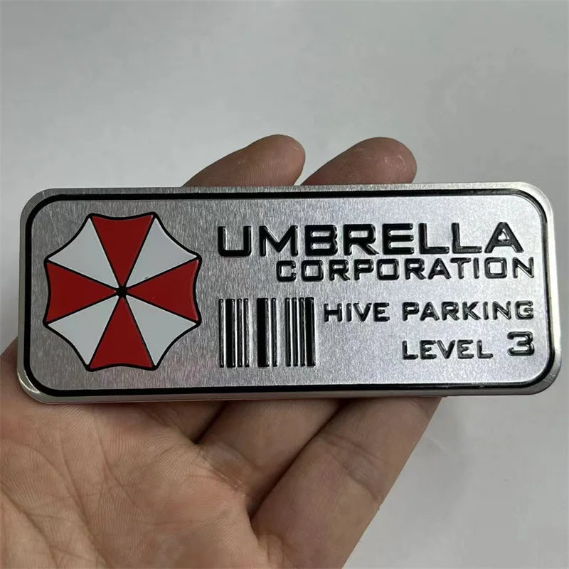 Aluminum Alloy Car Sticker Umbrella Residents Honeycomb Parking Level 3 Motorcycle Auto Decor Metal Sticker Car Motorbike Decal Quick Pick Grocers